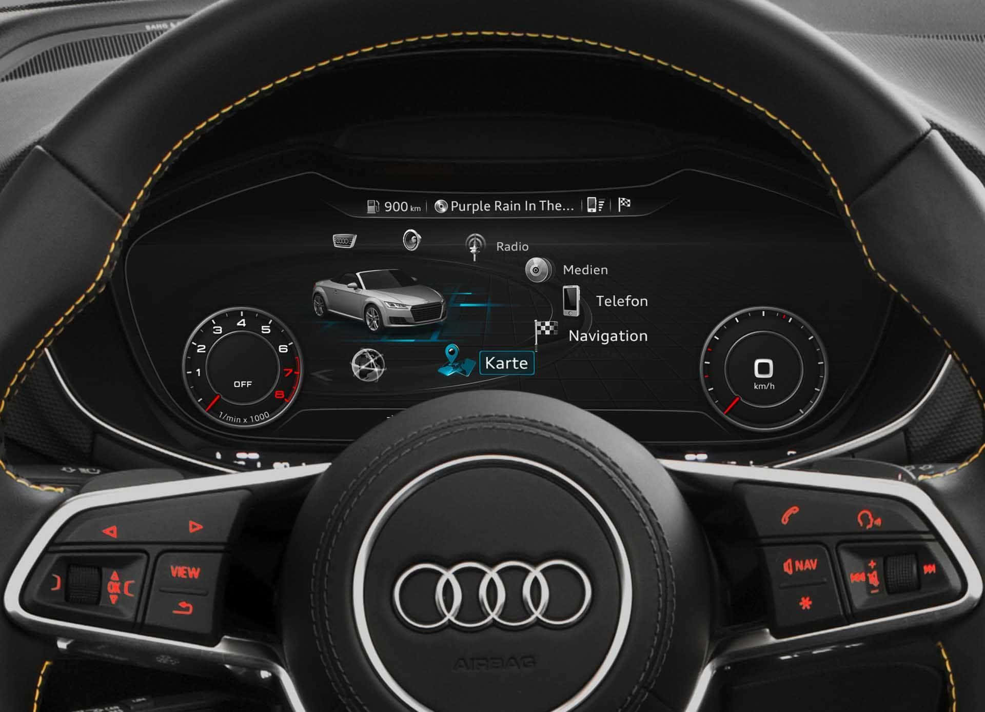 Audi Virtueel Cockpit Stuurwiel Weergave Achtergrond