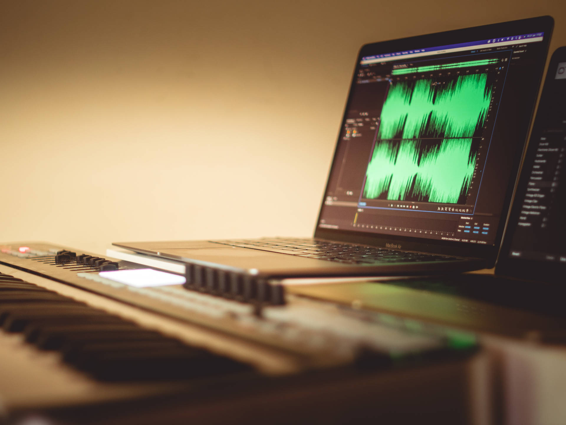 Audio Editing Software On Laptop Wallpaper