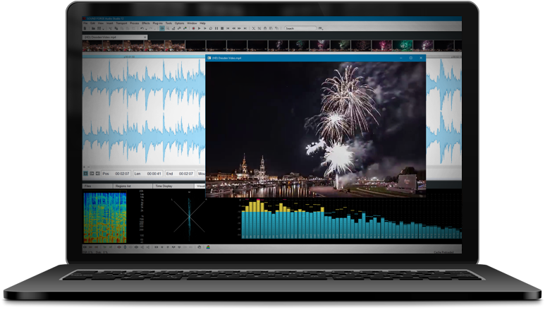 Audio Editing Software With Fireworks Display PNG