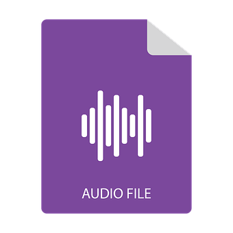 Audio File Icon Purple Background PNG