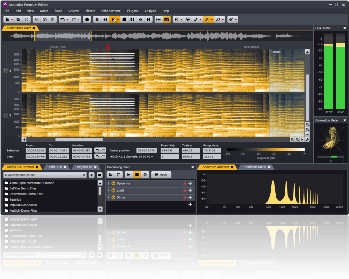 Audio Spectrum Analysis Software Screenshot PNG