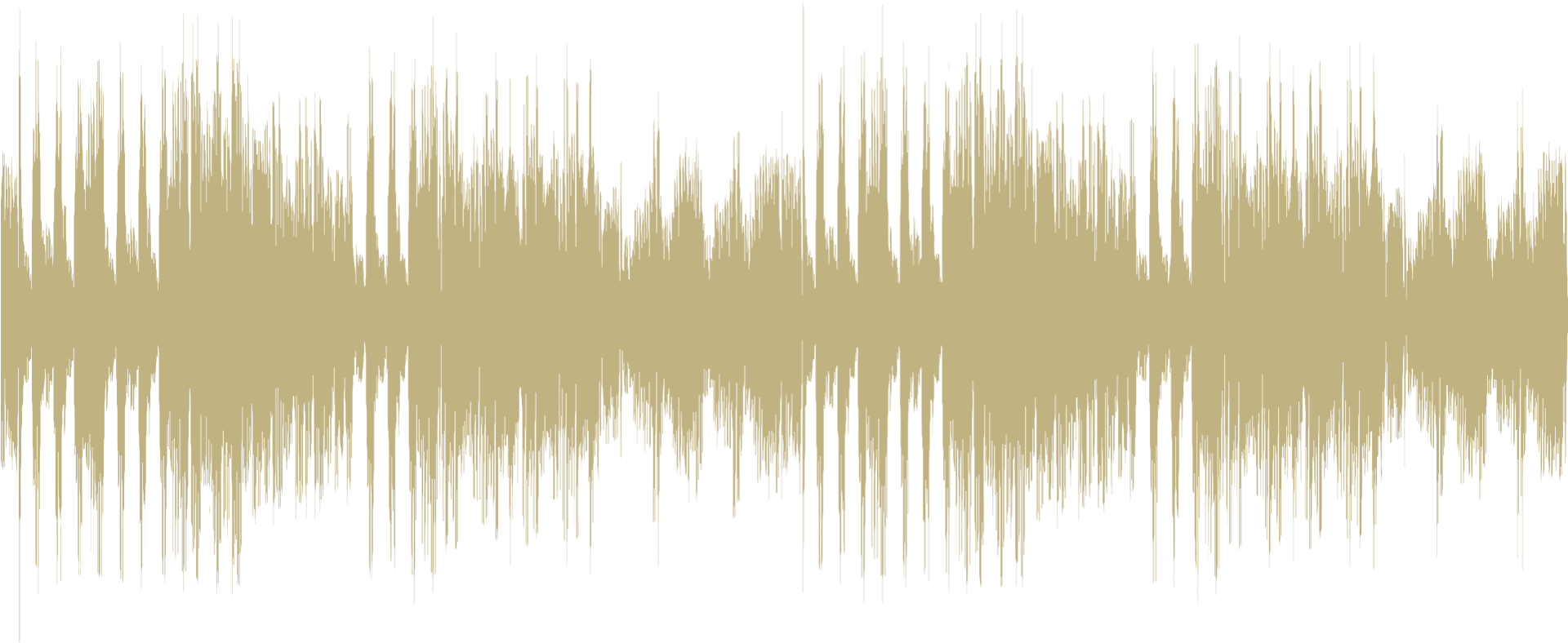 Audio Waveform Visualization PNG — Abstract audio waveform visualization with beige and black vertical spikes against a dark background.