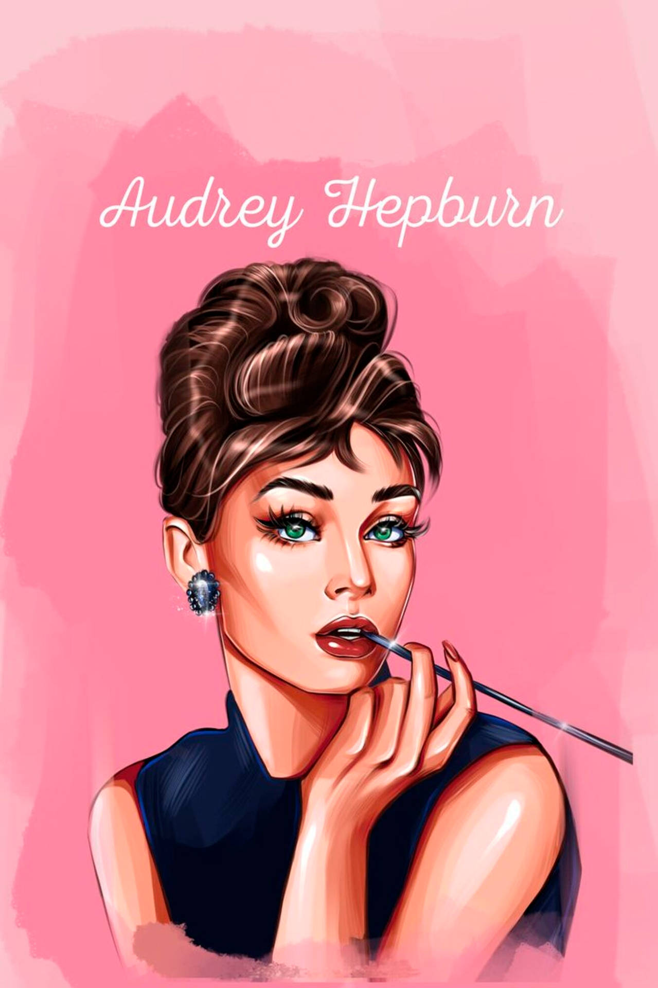 Audrey Hepburn Digital Art Wallpaper