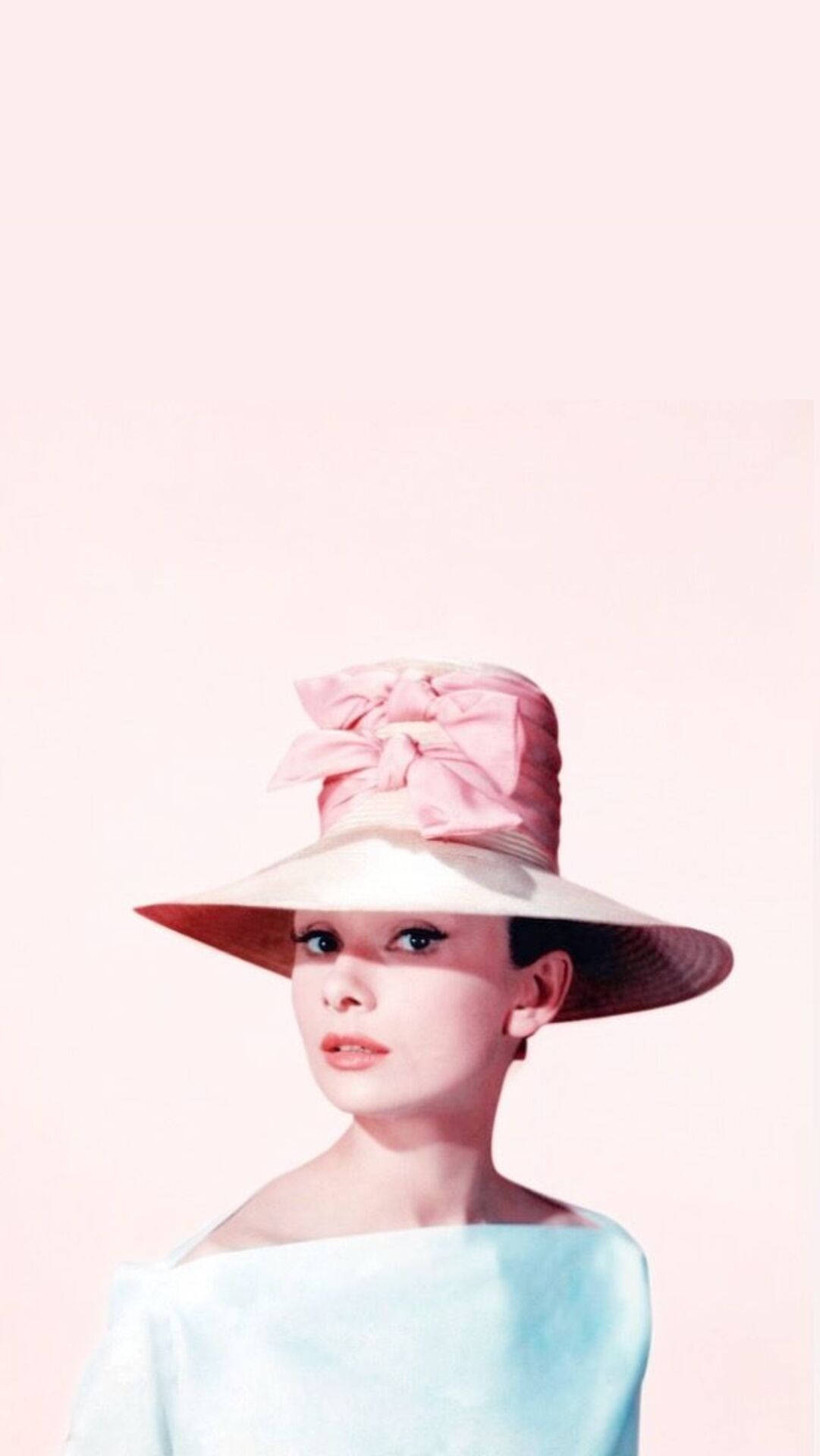 Audrey Hepburn In Pink Hat Wallpaper
