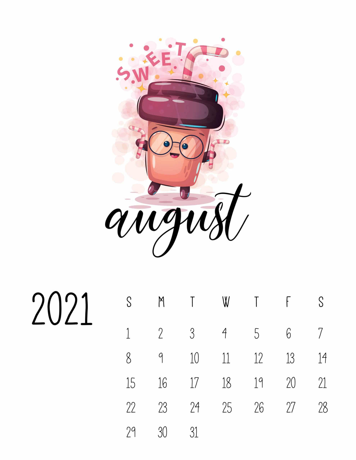 August 2021 Calendar Wallpaper