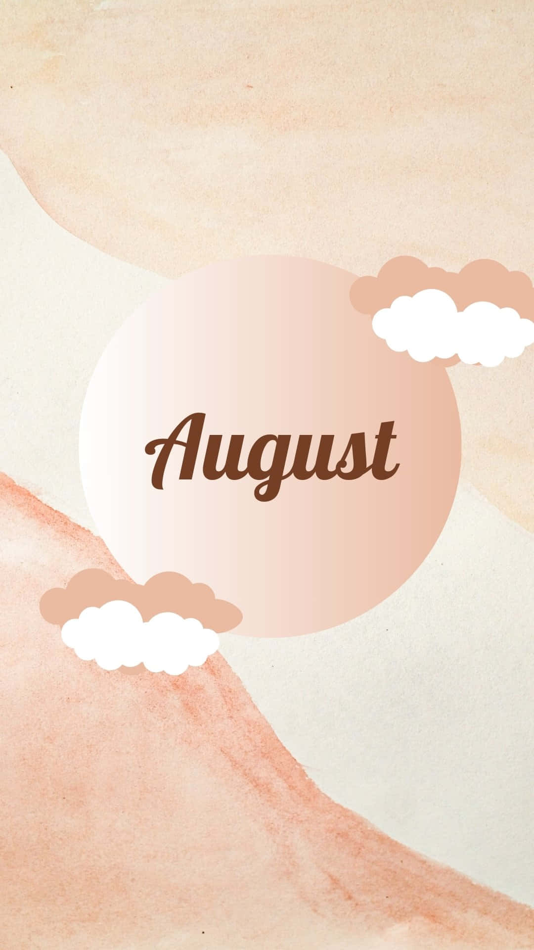 August Aesthetic Watercolor Background Wallpaper