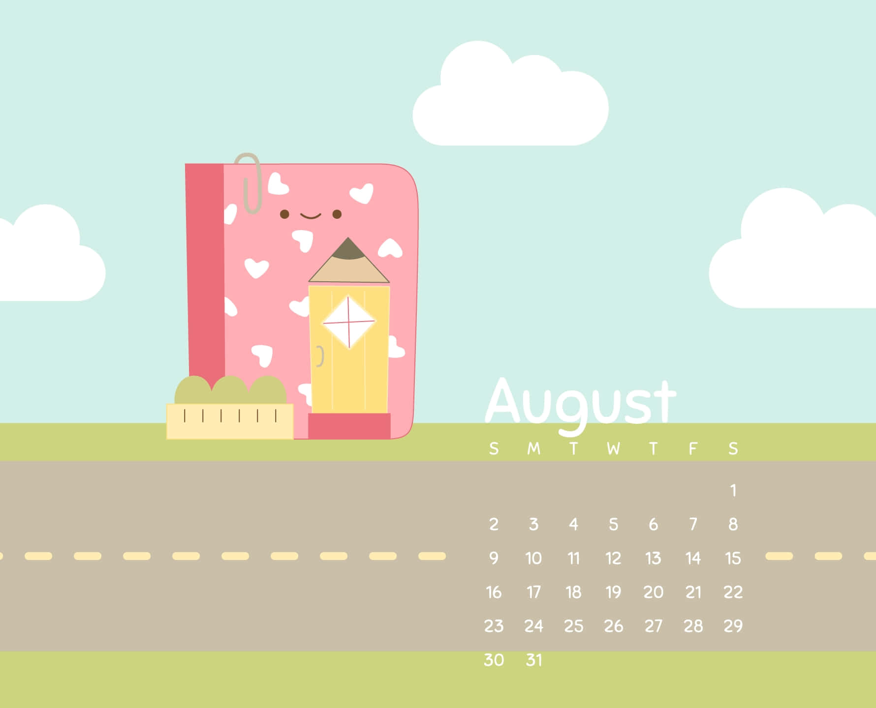 August Calendar Desktop Background Wallpaper