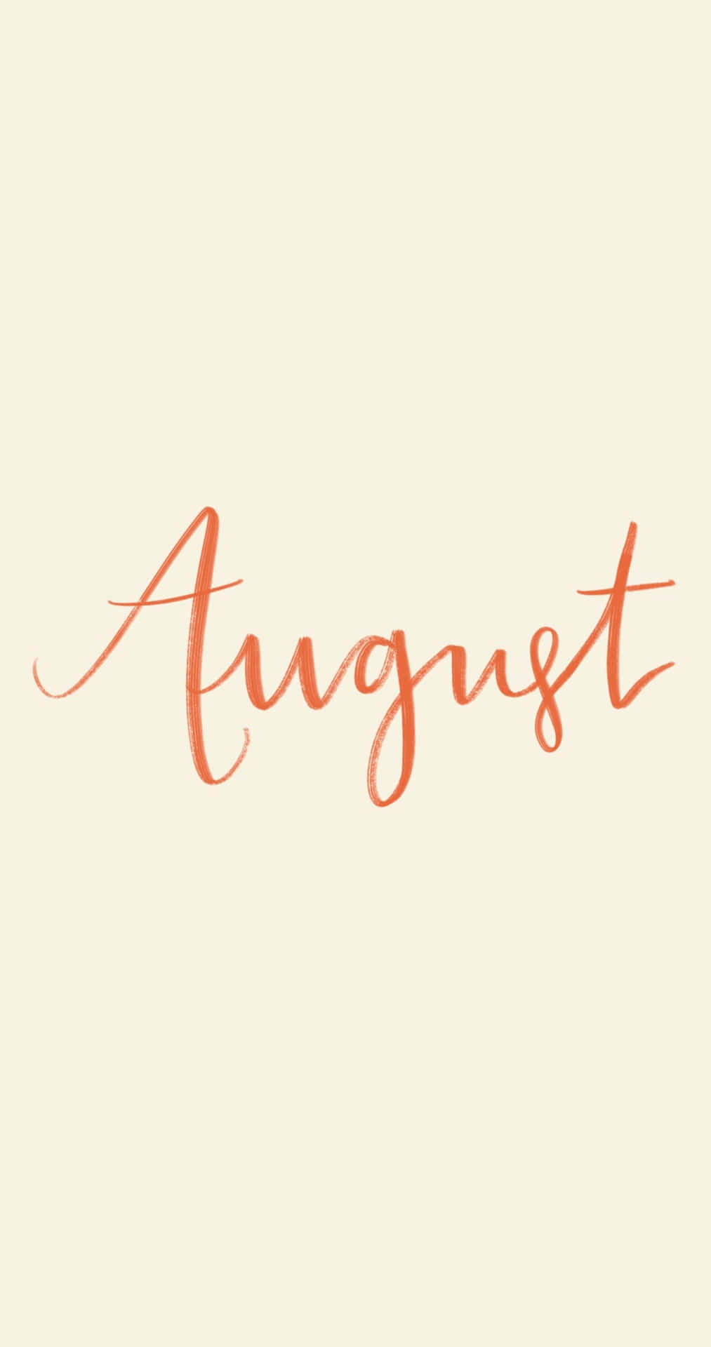 August Cursive Script Aesthetic Wallpaper