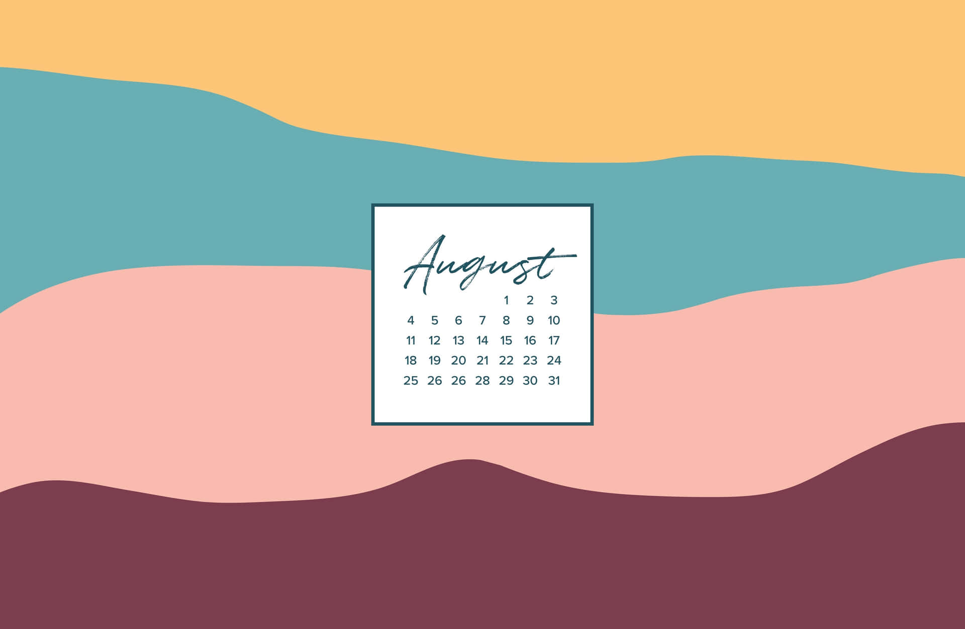 August Desktop Calendar Wallpaper Wallpaper