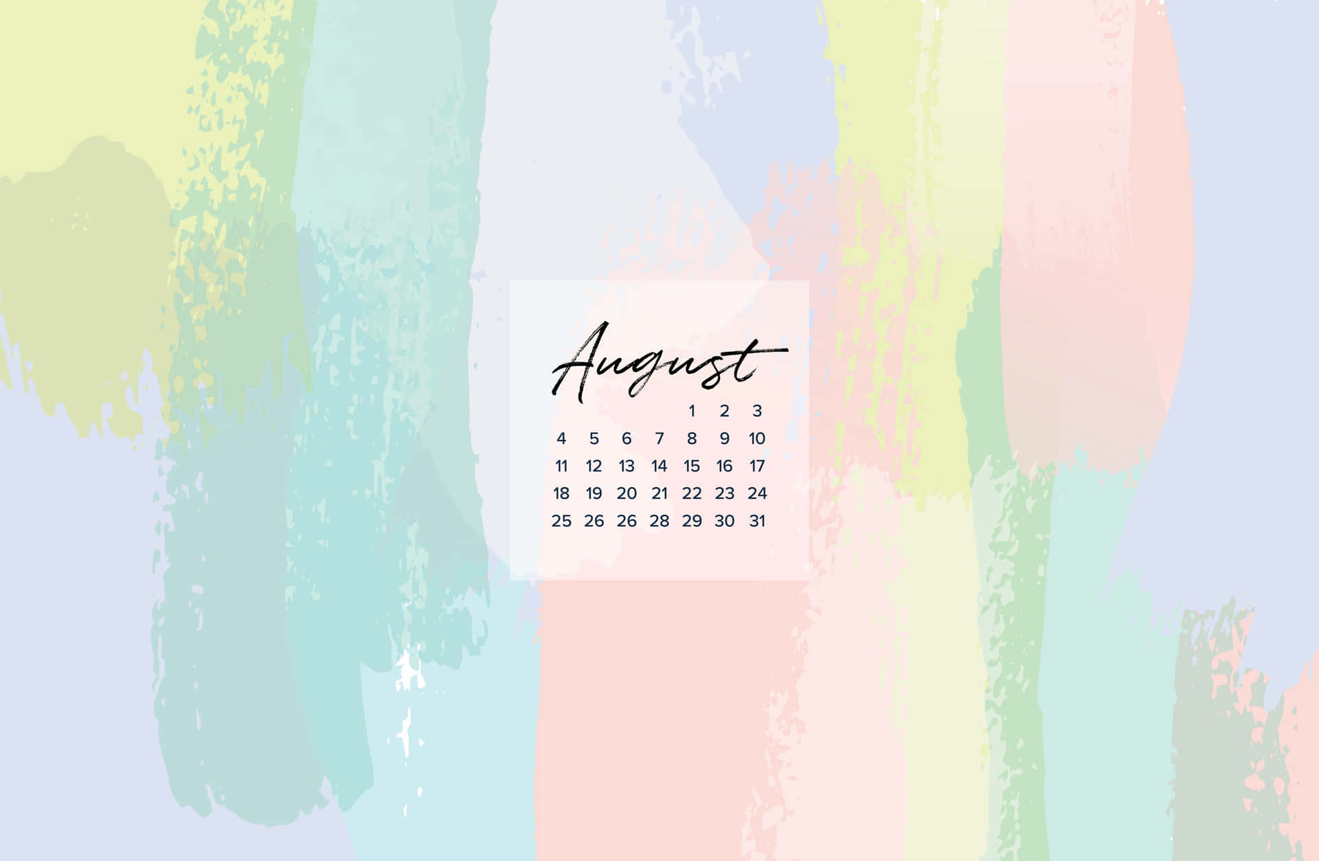 August Desktop Calendar Wallpaper Wallpaper