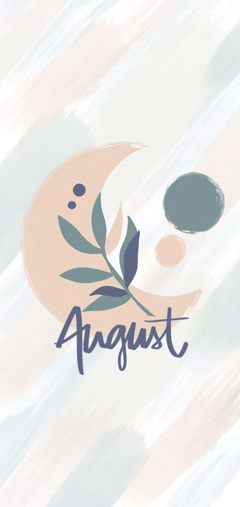 August Moonand Leaves Aesthetic Wallpaper