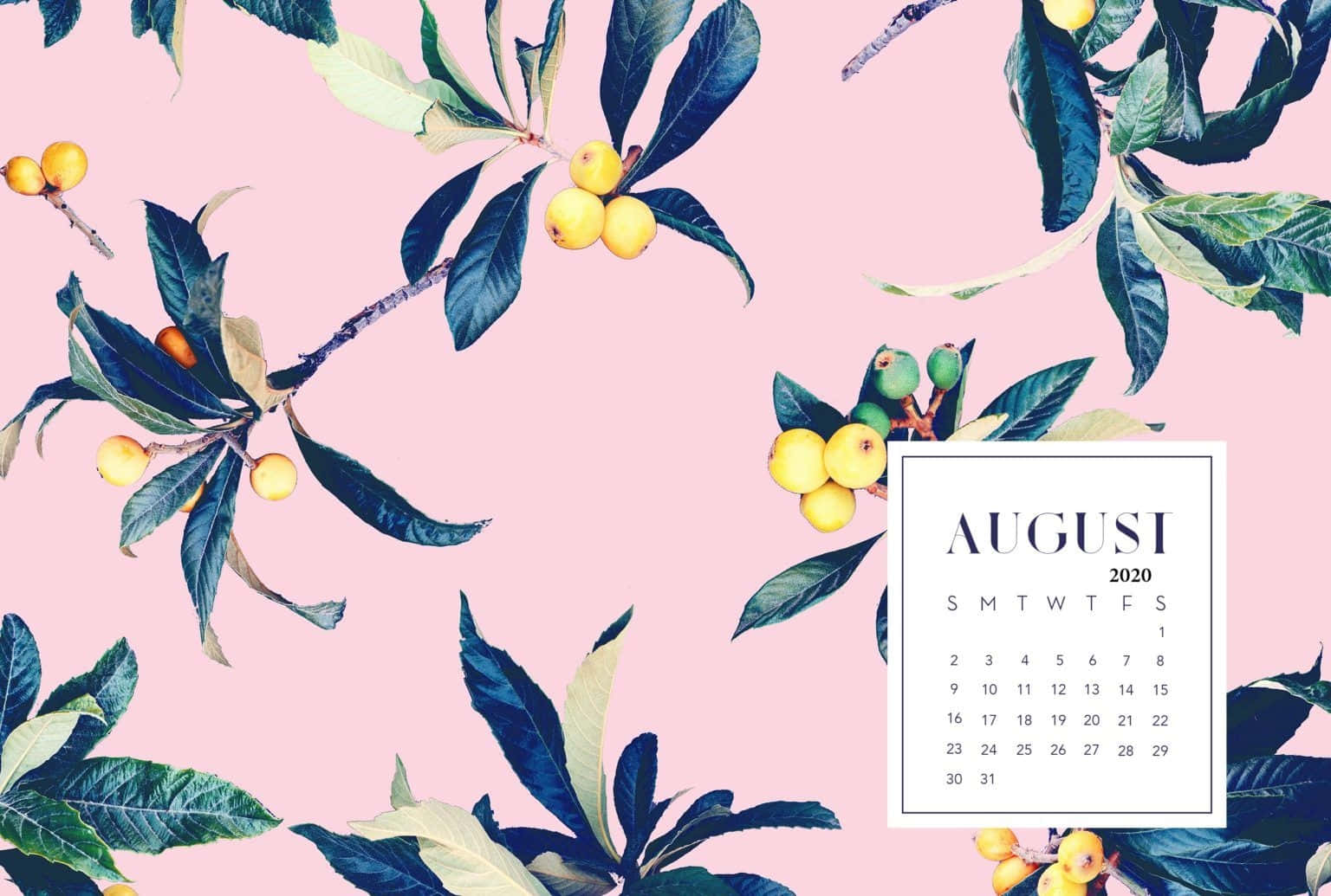 August2020 Calendar Desktop Wallpaper Wallpaper