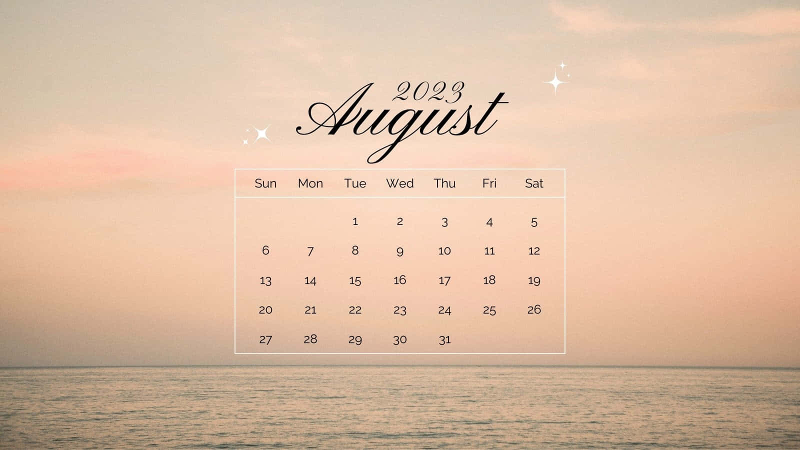 August2023 Calendar Desktop Background Wallpaper
