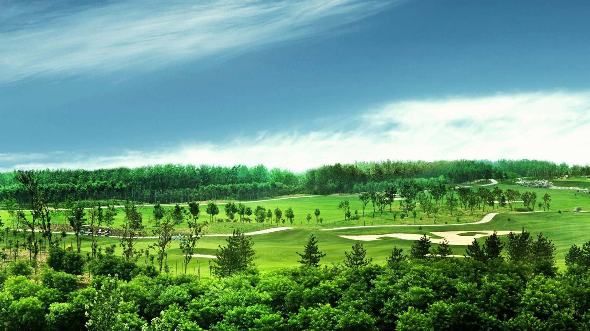 Enjoy a round of golf at the iconic Augusta National Golf Course Wallpaper