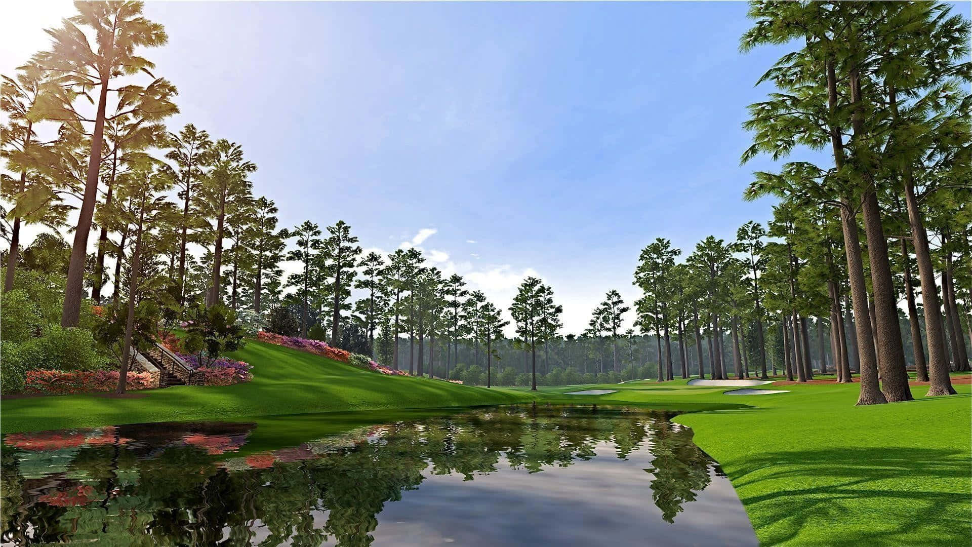 "Feel the rush of standing on the fairway at Augusta National golf course" Wallpaper