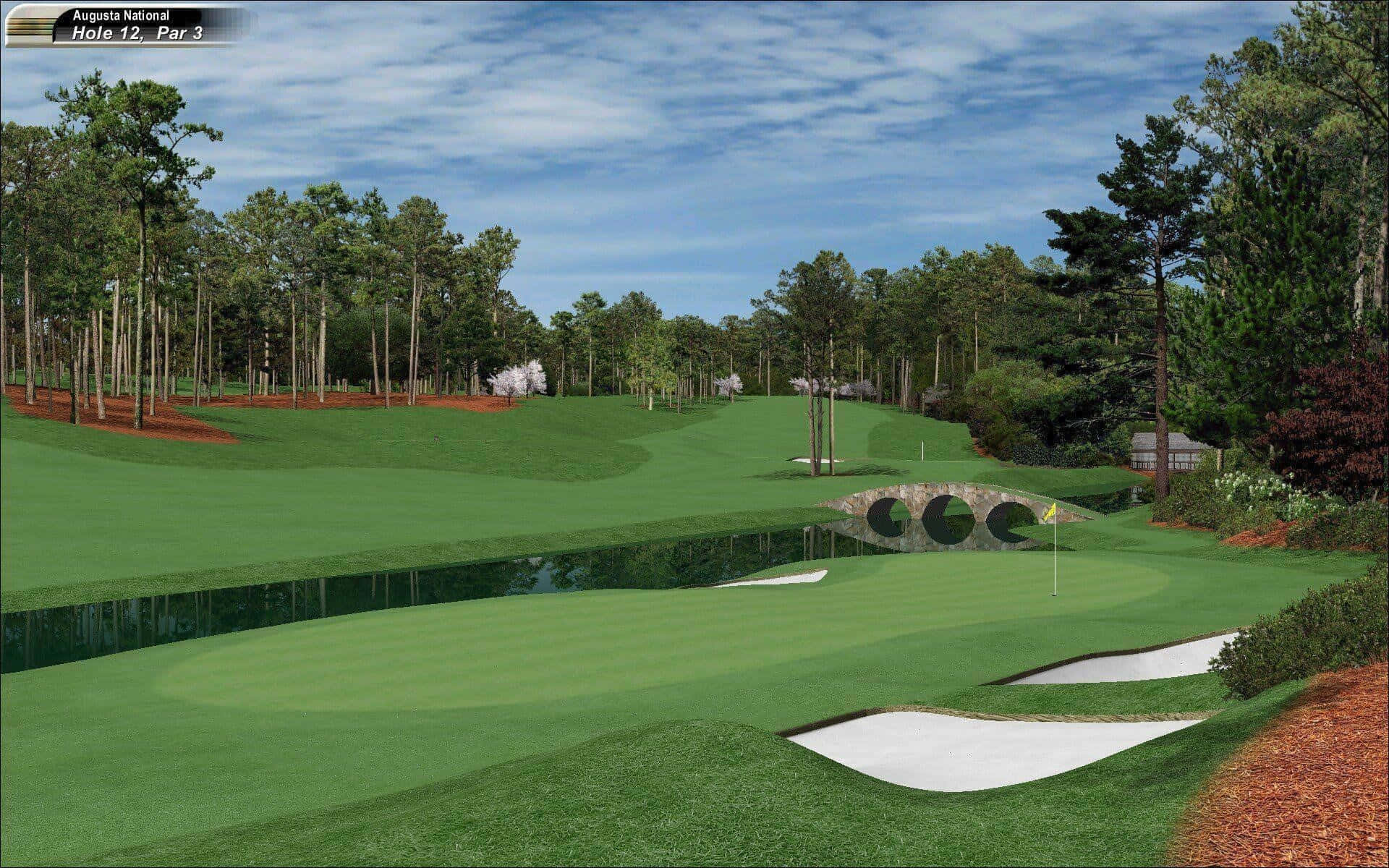 Enjoy a panoramic view of the beautiful Augusta National Golf Club Wallpaper