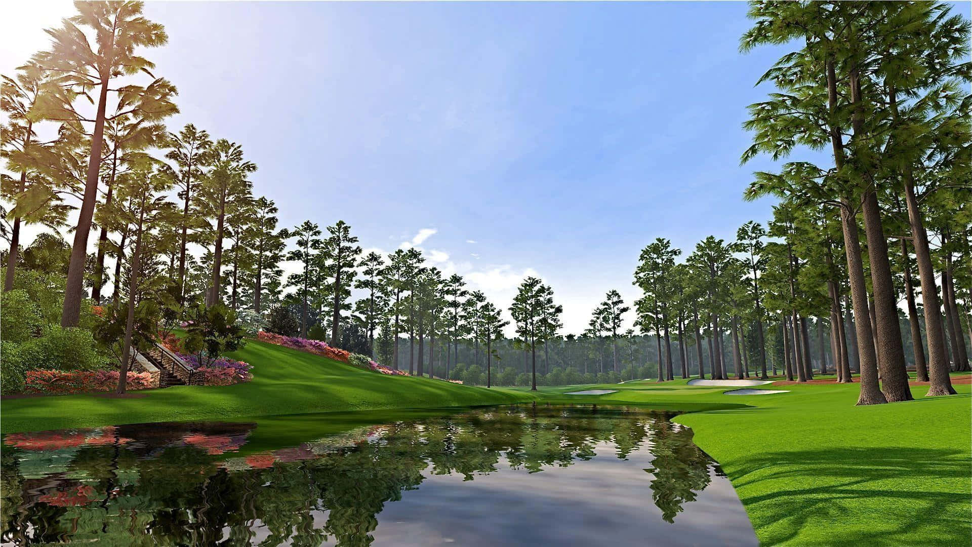 "Feast your eyes on the beauty of Augusta National Golf Club!" Wallpaper