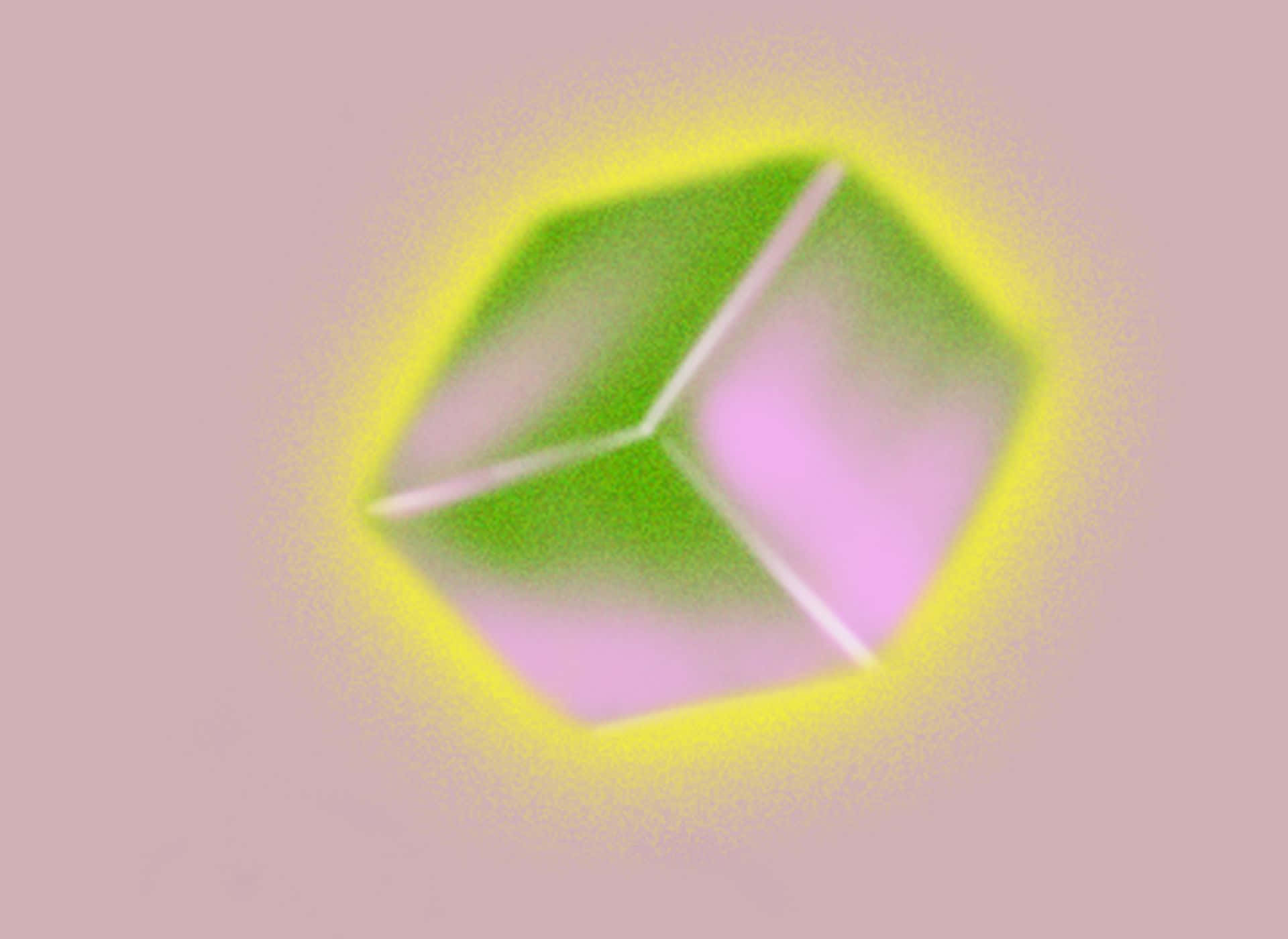 Light-Green Cube Aura Background For Desktop
