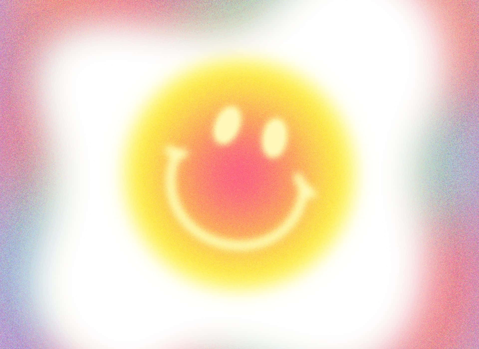 Red And Yellow Smiley With White Aura Background