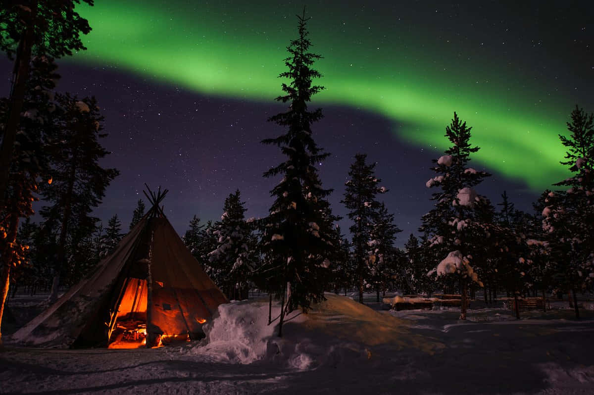 Aurora Borealis Northern Lights Tent Wallpaper