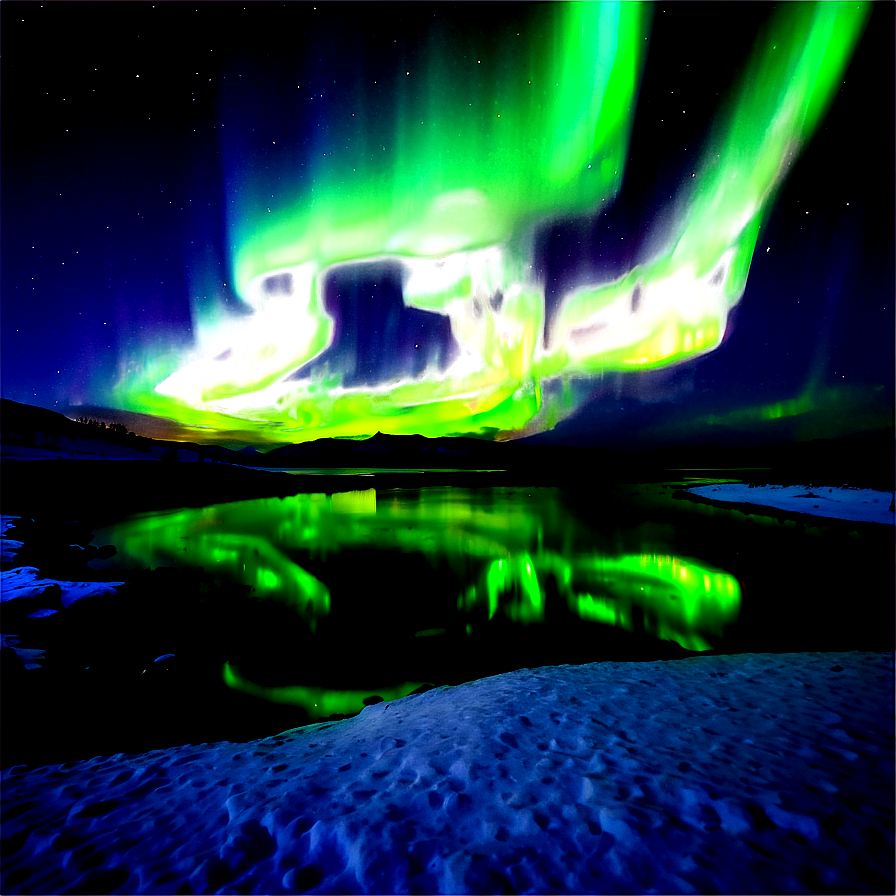 Aurora Borealis Over Snowfield Png 06242024 PNG