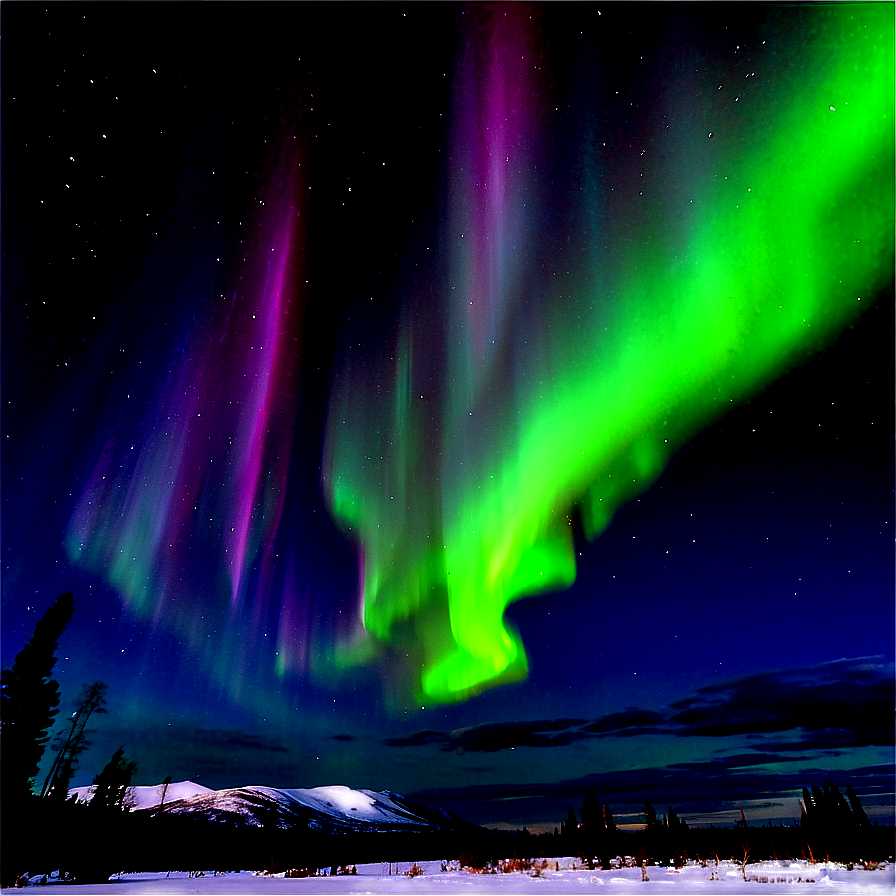 Aurora Borealis Over Tundra Png Ulb74 PNG