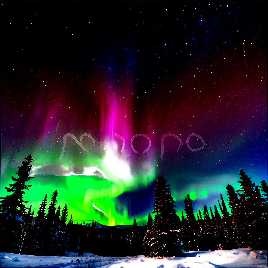 Aurora Borealis Under Stars Png Wrt PNG