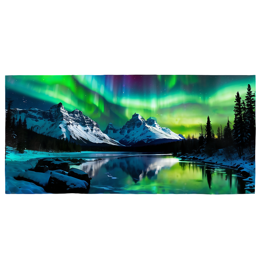 Aurora Borealis Wilderness Scene Png 06242024 PNG