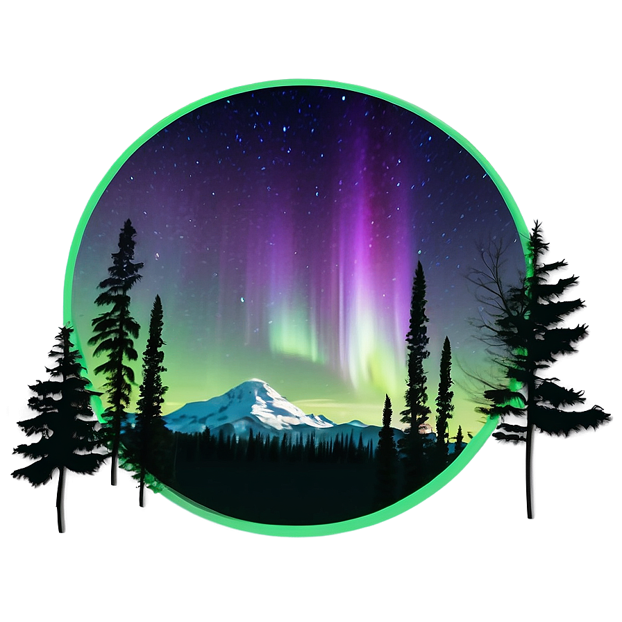 Aurora Borealis Wilderness Scene Png 06242024 PNG