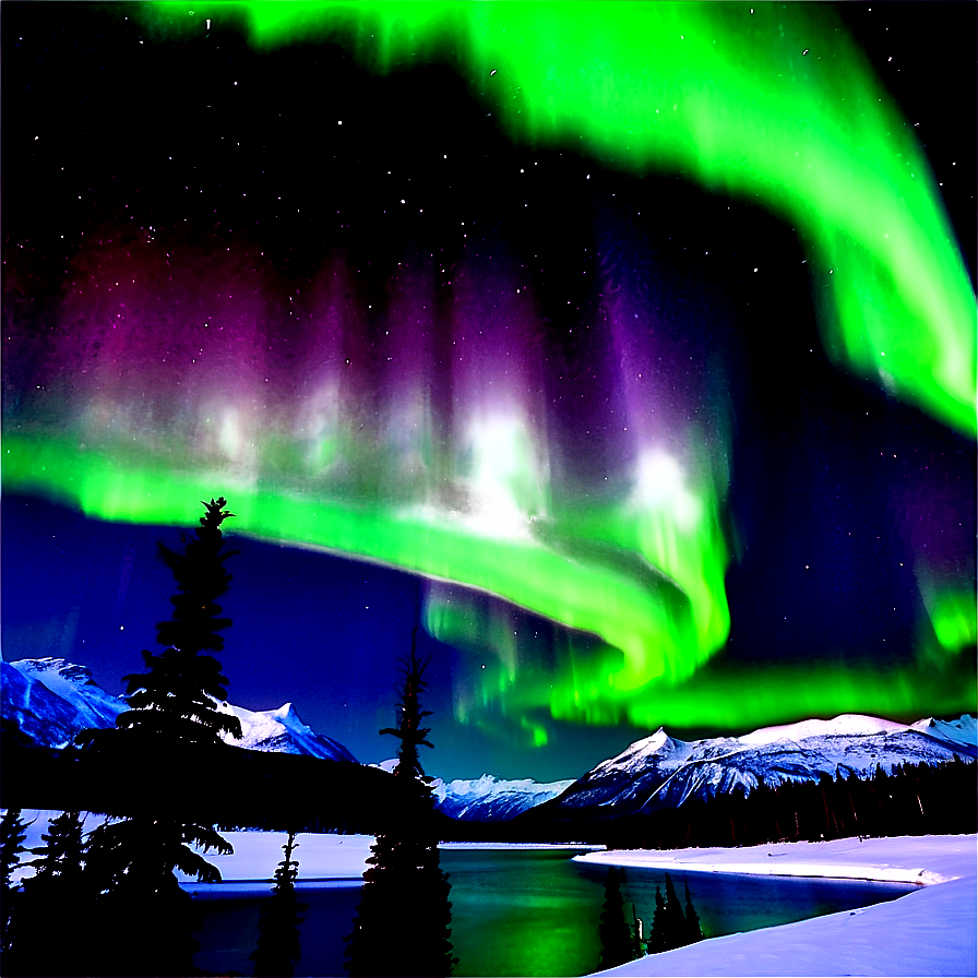 Aurora Borealis Wilderness Scene Png Bls PNG