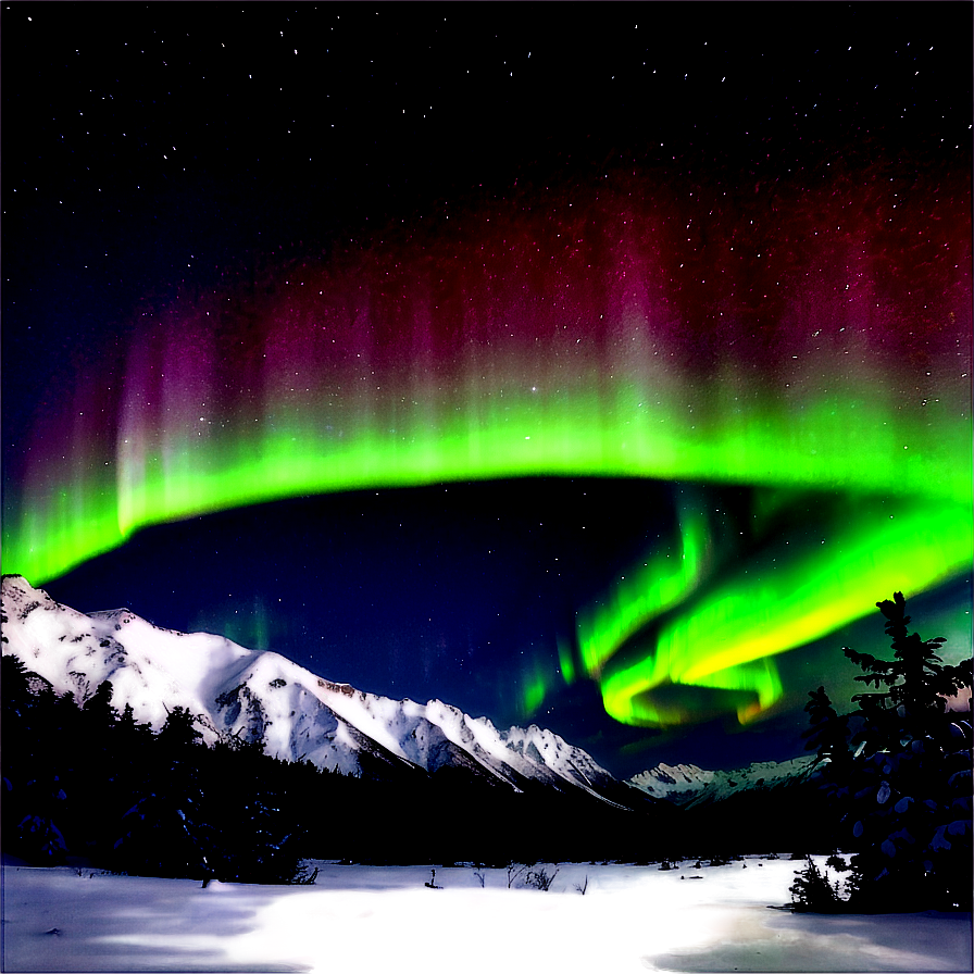 Aurora Over Snowy Wilderness Png Vyp5 PNG
