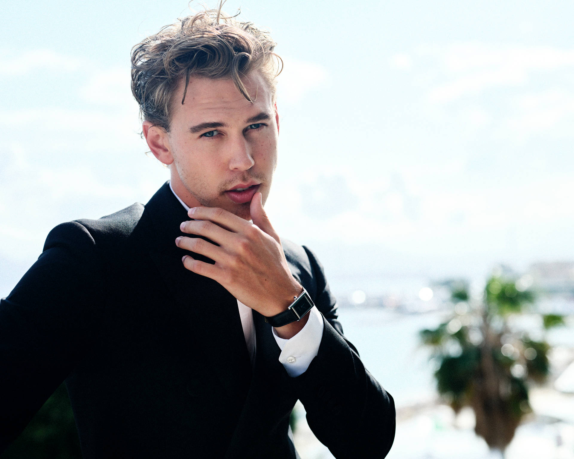 Austin Butler With Tuxedo And Watch Wallpaper