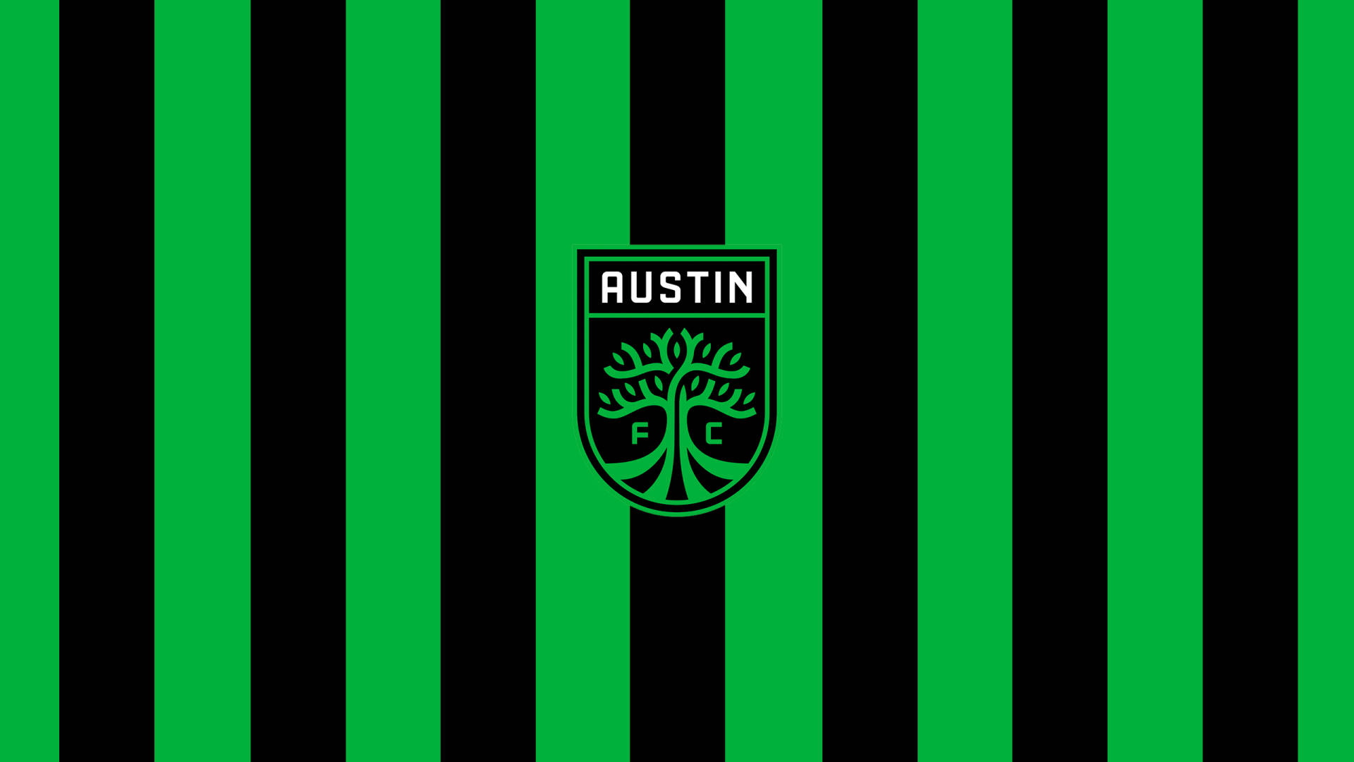 Austin FC Club logo engulfed in a vivid green pattern Wallpaper