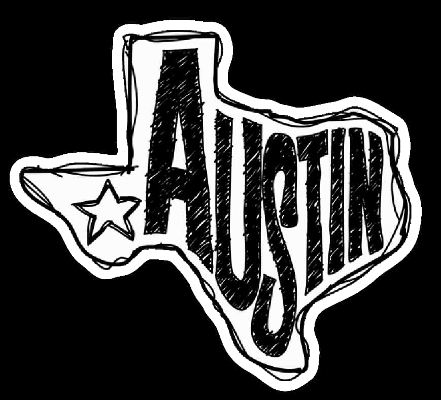 Austin Texas Outline Art PNG