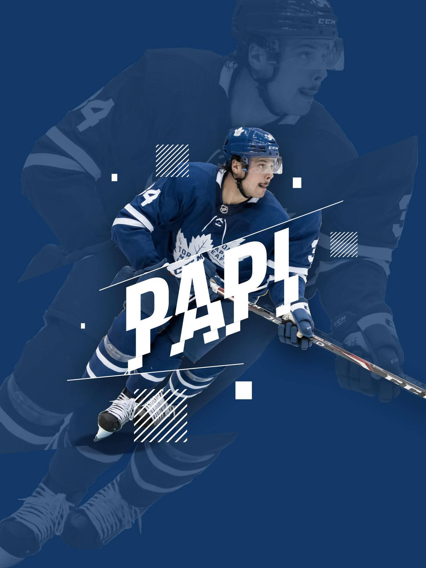 Auston Matthews, also known as 'Papi,' striking a pose during a game session Wallpaper
