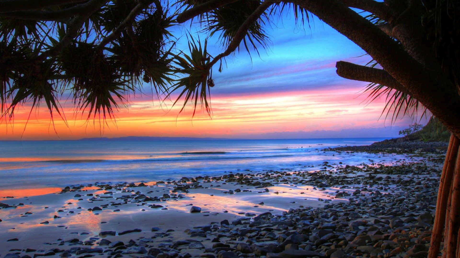 Pristine Australia Beach at Sunset Wallpaper
