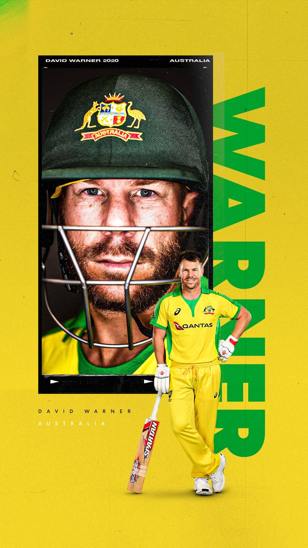 Australia Cricket Player David Warner Poster