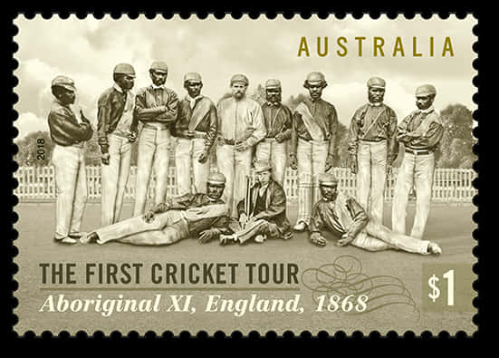 Australia First Cricket Tour Aboriginal X I Stamp2018 PNG
