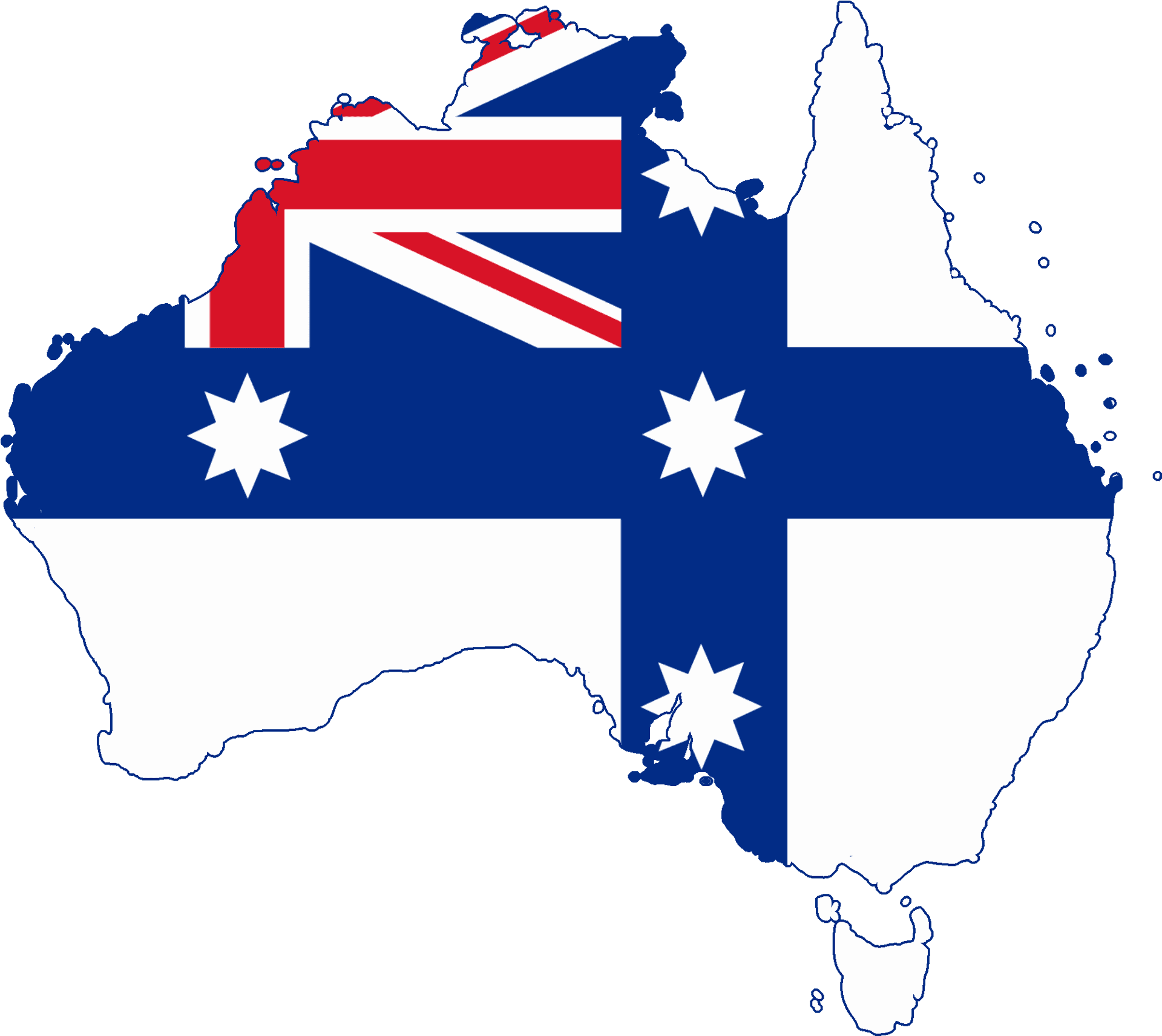 Australia Flag Map Graphic PNG