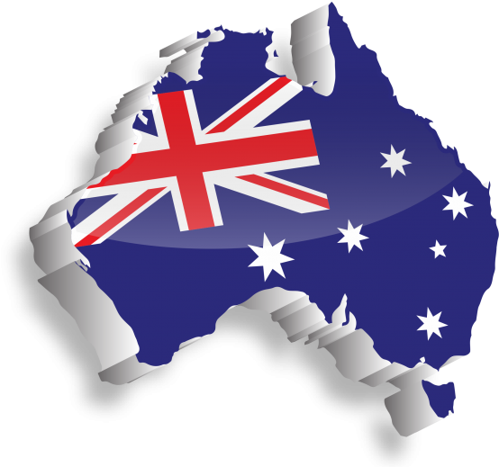 Australia Flag Map Graphic PNG