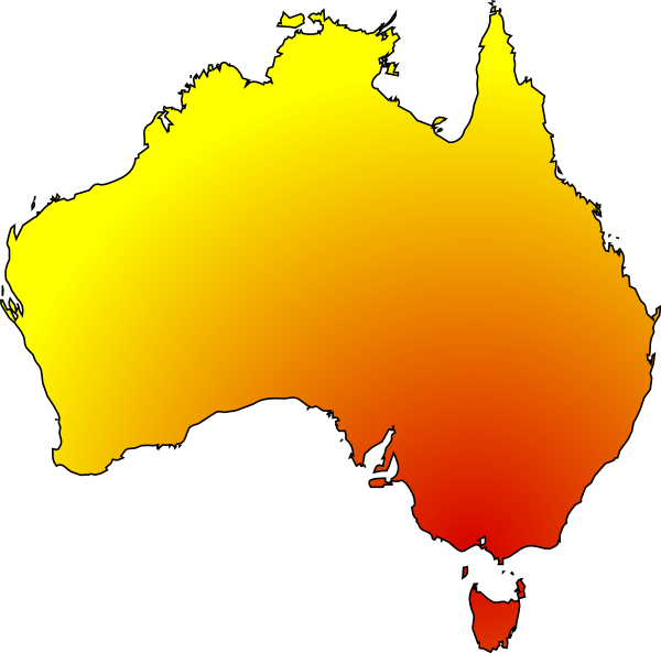 Australia Heat Map Gradient PNG