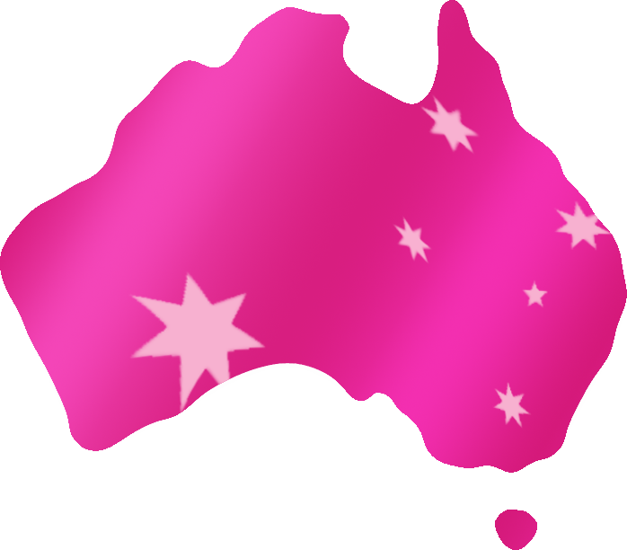 Australia Map Pink Stylized PNG