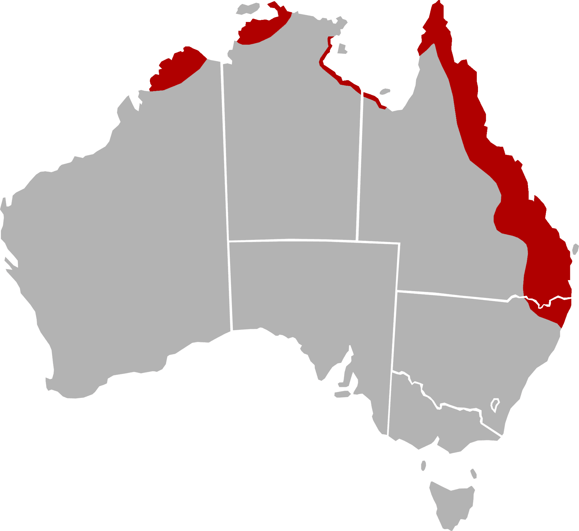 Australia Map Queensland Highlighted PNG