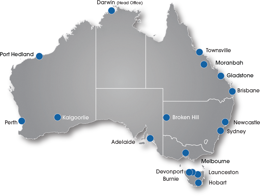 Australia Mapwith Location Pinsand Head Office Designation PNG
