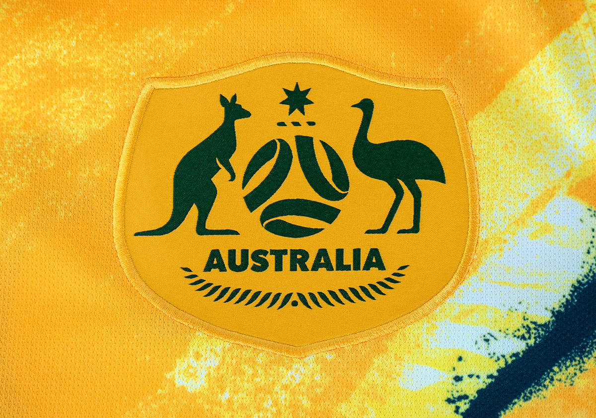 Toppa Con Logo Della Nazionale Di Calcio Australiana Sfondo