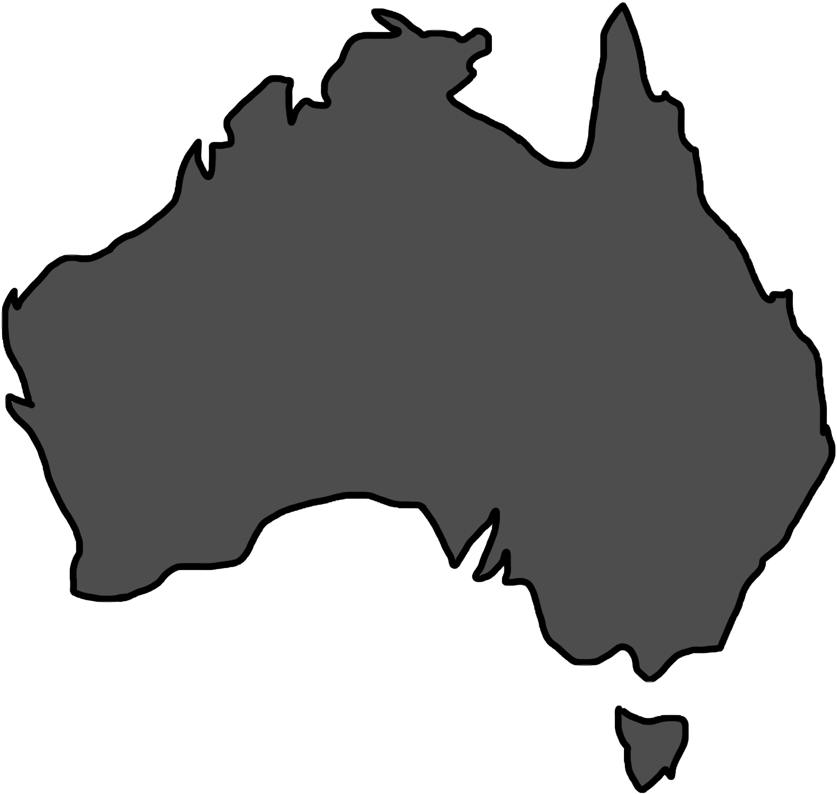 Australia Outline Map PNG