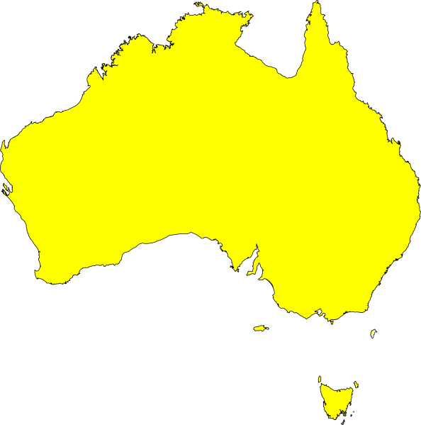 Australia Simplified Map Outline PNG