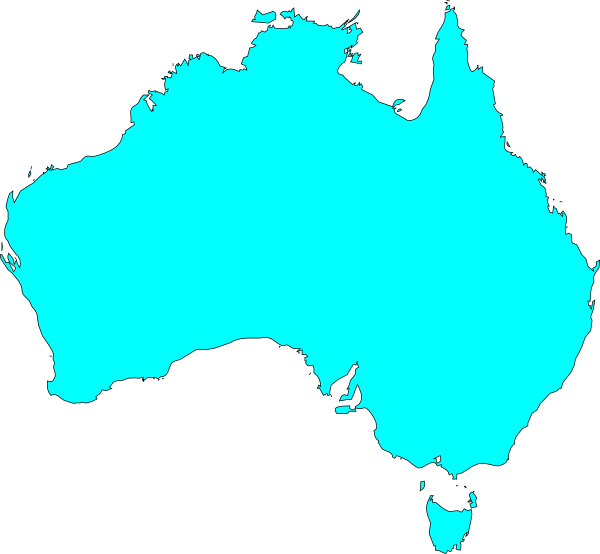 Australia Simplified Map Outline PNG