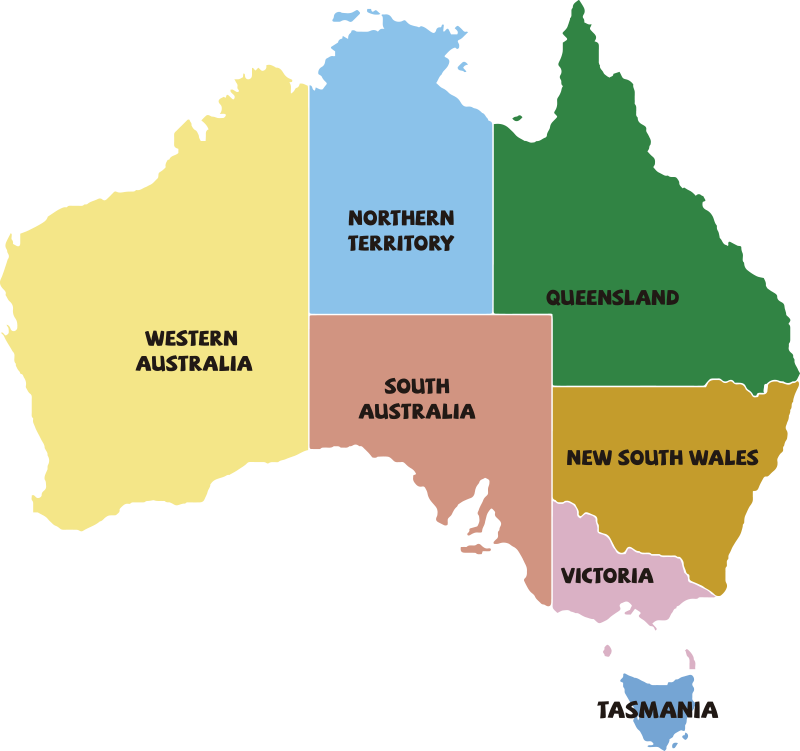 Australia Statesand Territories Map PNG