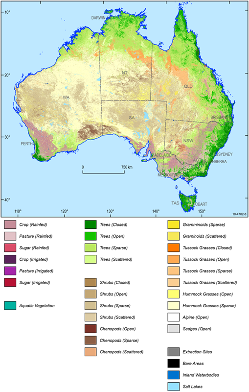Australia Vegetation Climate Map PNG